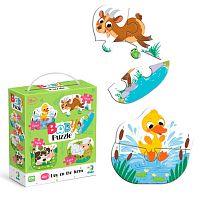 Пазл 4 в 1 "Baby puzzle. День на фермі" 300687 "DoDo", 4 картинки, в коробці