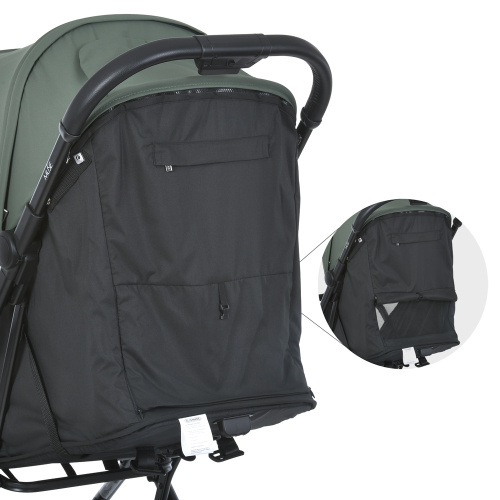 Коляска дитяча прогулянкова El Camino ME 1118 MUSE Khaki Green (колеса 5,7"/6,5"/EVA, бампер, ремінь, футкавер, навіс, кошик, автоскладання) фото 6