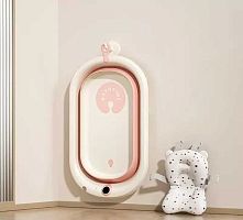 Ванночка дитяча складна Bimbo 9326-17 розмір 76х47*21см, клапан зливу, розкладні ніжки, електронний датчик температури, матрац, в коробці