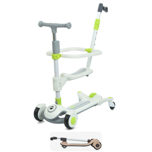 Самокат триколісний iTrike JR3-127-W (колеса: передні Ø4,7"/заднє Ø3,5"/PU/2 страхувальних, підсв, музика, батьк. ручка, висота керма: 66-83 см)