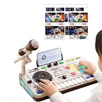 Музична установка 8 D 8 B вбудований акумулятор 3.7 V, USB кабель, bluetooth, музика, піаніно, звукові ефекти, гра на швидкість, запис, підсвічув