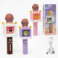 Мікрофон GMJ 9813 3 види, підсвічування, зміна голосу, USB Type-C кабель, регулювання гучності, Bluetooth, слот для TF-карти, слот USB, регулюван