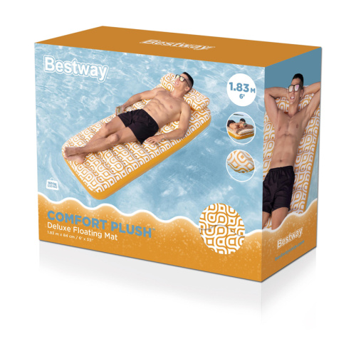 Матрас надувний для плавання BestWay 43836 «Комфорт плюш» (84*183 см, підсклянник, підголівник, вік 8+, до 100 кг) фото 4