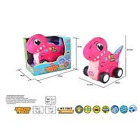 Машинка м`яка QL 8901 C-5 “Динозавр”, звуки транспорту, веселі мелодії, вібрація, знімний чохол, гумові шини, на батарейках, в коробці