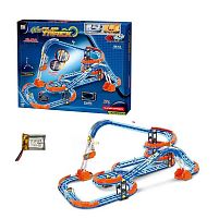Трек 89993 100 елементів, 2 машинки на акумуляторі 3.7V, підсвічування, світиться у темряві, трюки, муляжі оточення, в коробці