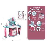 Набір лікаря 661-508 столик, 30 елементів, кран з помповою подачею води, звуки, підсвічування, мелодії, медичні інструменти, стетоскоп, звук серце