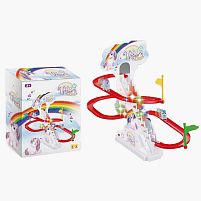 Трек 1112-7 автоматичний підіймач, звуки, мелодія, підсвічування, 3 машинки, в коробці