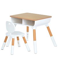 Дитячий столик Bambi ME 1204-13 (стілець, 2 ящичка, поличка, пластик, стіл: □55*69 см, ↑49-56 см, стілець: □34*35 см, ↑46-50 см, сидіння: ↑27-30,5 см)