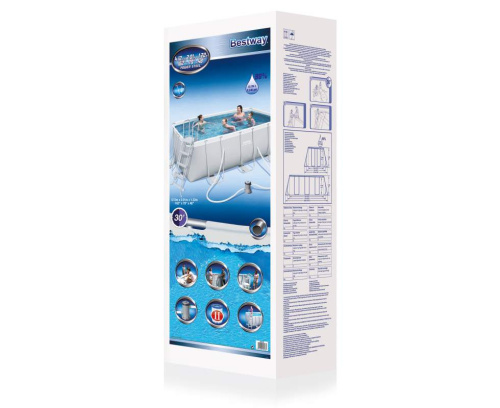 Каркасний басейн Bestway 56456 (122*201*412 см., об'єм: 8124 л., картриджний фільтр-насос 2006 л/год, дозатор хлору, драбина, серія: Power Steel) фото 10