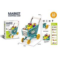 Супермаркет 922-152 60 елементів, візок для покупок, муляжі продуктів, наліпки, в коробці