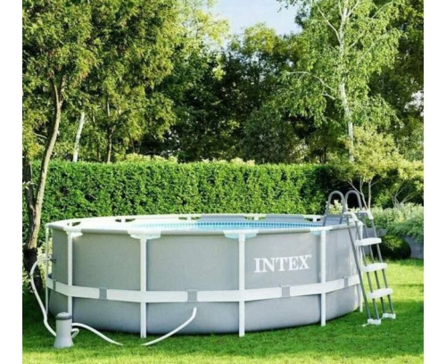 Каркасний басейн Intex 26718 (122*366 см., об'єм: 10685 л., картриджний фільтр-насос 3785 л/год, драбина, серія: Prism Frame) фото 12