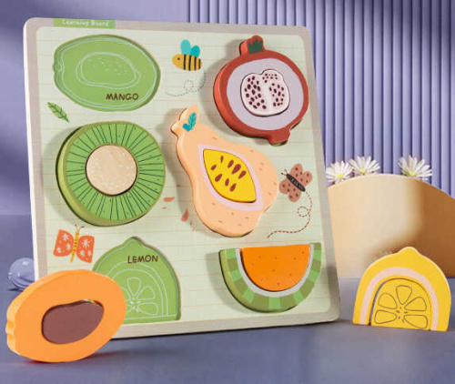 Пазли-вкладиші С 74319 "Фрукти", дерев'яні, у плівці