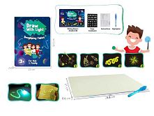 Дошка для малювання YM 812 "Малюй світлом", 28,8х0,6х21 см, ручка на батарейці, люмінесцентна дошка, в коробці