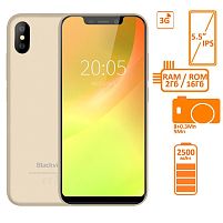 Картинка  Смартфон Blackview A30 2/16GB Dual SIM Gold OFFICIAL UA - VF + 100грн (6931548305545-VF) магазин cd-market