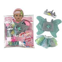 Одяг для пупса YLC 43 A топ з крильцями, спідничка, підгузок, пустушка, пов'язка, в пакеті