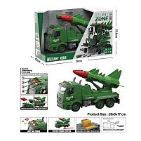 Спецтехніка YW 9091 C військова машина, підсвічування, звукові ефекти, механічне обертання платформи по колу, інерція, телескопічна ракетна уст