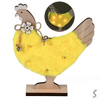 Декор великодній з підсвіткою "Chiken" 16см (1 батарейка 2032 входить у комплект) Stenson R33823