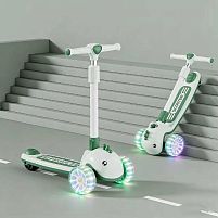 Самокат триколісний Skyper S-9485-1 (колеса: передні Ø4.92"/заднє Ø3.15"/PU, рама: пластик/складна, підсвітка, до 40 кг)