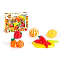 Набір продуктів “Кулінарна фантазія” 22117 "WToys", 12 елементів, овочі та фрукти на липучках, дошка для нарізання, ніж, в коробці