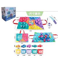 Риболовля 028-10 текстильна основа, рибки, вудка на липучках, чашечки, сортер, в коробці