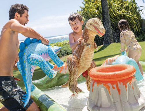 Дитячий надувний ігровий центр Intex 56132 «Юрський період» (36*201*201 см, басейн 410 л, фонтан, іграшки, ненадувне дно, до 81 кг) фото 6