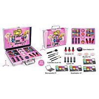 Косметика FT 2043 пакування англ. та рос. мовами, 20 елементів, тіні, помади, рум'яна, лаки для нігтів, пензлики, у валізі