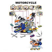 Парковка A 003-3 довжина 40 см, підсвічування, звук, парогенерація, механічний запускач, розкладається, розбирається, 6 металопластикових машин