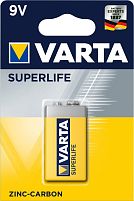 Картинка  Батарейка VARTA SUPERLIFE 6F22 BLI 1 ZINC-CARBON (02022101411) магазин cd-market