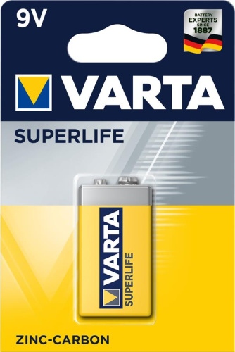 Картинка  Батарейка VARTA SUPERLIFE 6F22 BLI 1 ZINC-CARBON (02022101411) от магазина cd-market