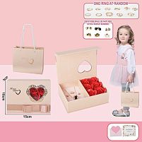 Набір прикрас 769-10 магнітна застібка, підвіска, каблучка, сережки, бутони троянди, листівка, паперовий пакет, в коробці
