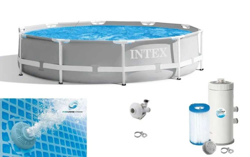 Каркасний басейн Intex 26706SC (99*305 см, об'єм: 6148 л., картріджний фільтр-насос 2006 л/год, серія: Prism Frame) фото 2