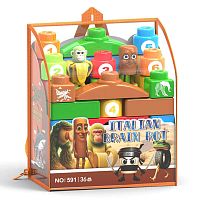 Конструктор 591 36 деталей, фігурки героїв, цифри, кольори, в сумці