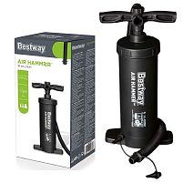 Насос ручний BestWay 62086 «Air Hammer» (об'єм: 2.8 L., висота: 37 см., 3 насадки, шланг 1 м., надування/зування)