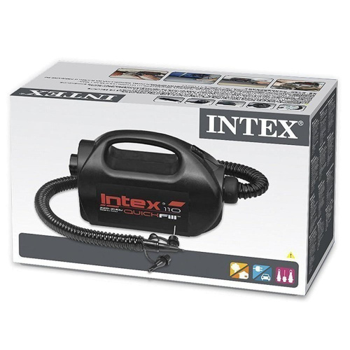 Насос електричний Intex 68609 «Quick-Fill» (живлення: мережа 220V чи прикурювч 12V, 400 л/хв., до 0,83 бар, 3 насадки, надування/здування) фото 4