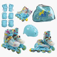 Ролики SL-40025 M розмір 35-38 колеса PU, d – 9 см, алюмінієва рама, підсвічування коліс, підшипник ABEC-7, в коробці