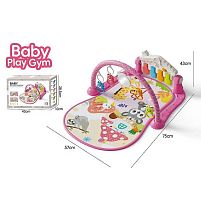 Килимок 8611 піаніно, звуки, мелодії, ноти, підсвічування, 5 підвісок, брязкальця, дзеркальце, в коробці