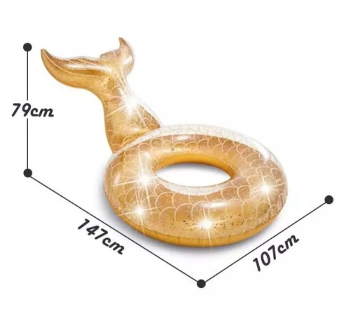 Коло дитяче надувне для плавання Intex 56258 «Русалочка Золотий блиск» (79*107*147см, 1 камера, вік 9+, до 100 кг) фото 4