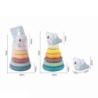 Пірамідка 638-212 сенсорні кільця, висота 16 см, гумова, в сітці