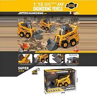 Спецтехніка WD 106 A "Навантажувач", підсвічування, звуки, інерція, масштаб 1:18, гумові шини, рухомі елементи, на батарейках, в коробці