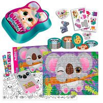 Набір для творчості "Bunny surprise" VT 8080-12 темно-рожевий "Vladi Toys", пазли, 50 карток, наліпки, іграшка на пальчик, блокнот, інструкція