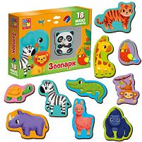 Набір магнітів "Зоо" VT 3106-25 укр "Vladi Toys", 18 елементів, в коробці