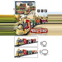 Залізниця 6678-20/21 локомотив, 2 вагони, звуки, підсвічування, парогенератор, муляжі оточення, в коробці