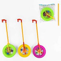 Каталка 306 3 кольори, з тріскачкою, в пакеті, ВИДАЄТЬСЯ ТІЛЬКИ МІКС ВИДІВ