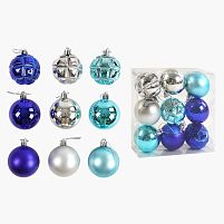Новорічні прикраси C 67547 кульки, 9 штук, D = 6 см, в слюді