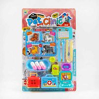 Набір тварин 666-51 "Ветеринарна клініка", 1 вид, 4 улюбленця, аксесуари, на листі