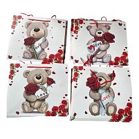 Пакет подарунковий паперовий L "Teddy Love" 31*37*26см Stenson R101614-L