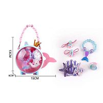 Набір прикрас А 113-7 браслет, заколка, каблучка, резинка для волосся, в сумці