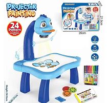 Столик з проєктором YM 6886 Штрих = 70104 на батарейках, музика, 3 диски, фломастери, в коробці