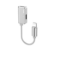 Картинка  Адаптер Remax Jack Splitter 2 in 1 Data Cable & Audio Adaptor Lightning, white (RL-LA02-WHITE) магазин cd-market