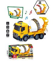 Спецтехніка 688-6 C “Бетонозмішувач”, довжина 29 см, підсвічування, звукові ефекти, інерція, гумові колеса, рухомі деталі, в коробці